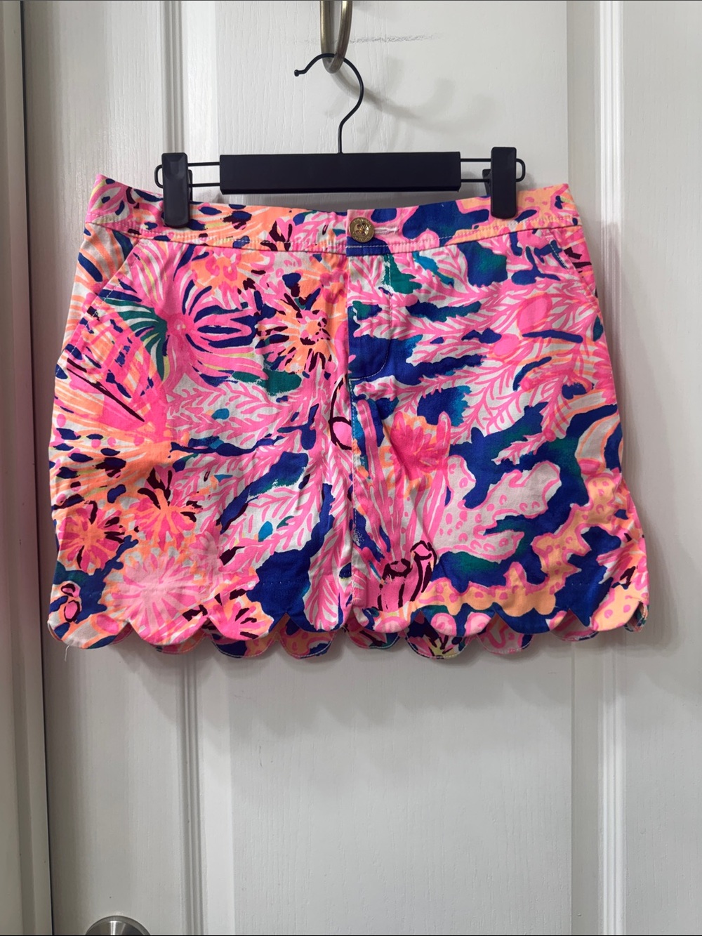 Lilly Pulitzer Pink & Blue Tropical Scallop Hem Skort